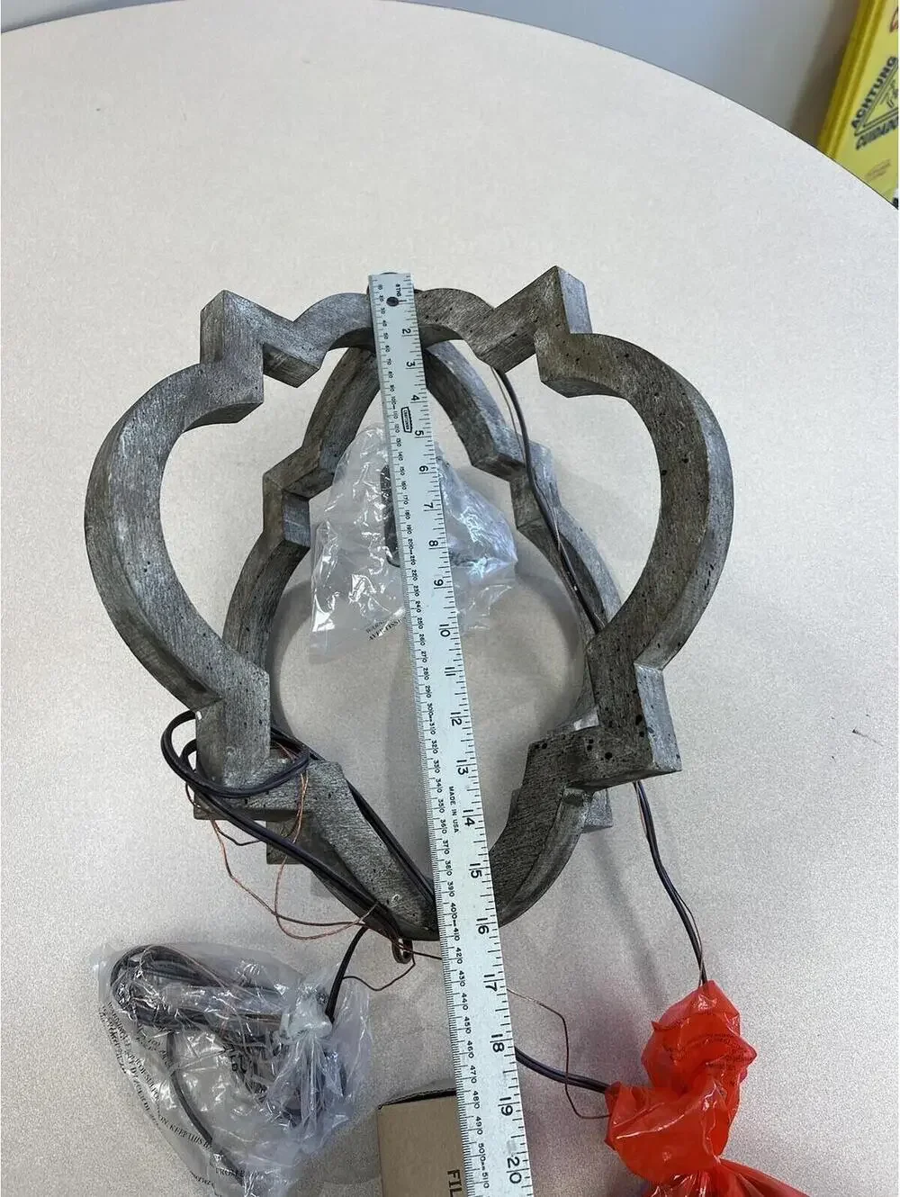 Hanging Light Fixture Beachy driftwood look. aprox 11”x16” comes w/ edison bulb
